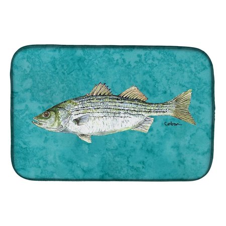 CAROLINES TREASURES Striped Bass Fish Dish Drying Mat 8720DDM